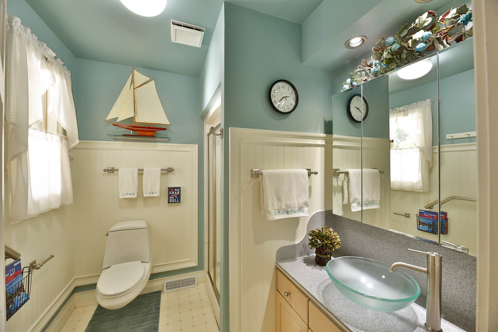 6N397 Corron Road St. Charles, IL 60175 - Photo 19 of 29 a bathroom with a granite countertop sink and a mirror