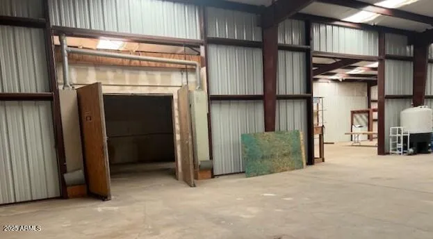 a view of a room that has a fireplace