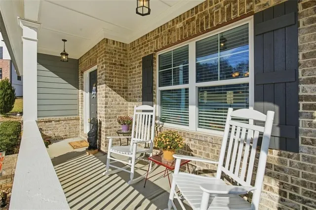 a view of deck with a chair
