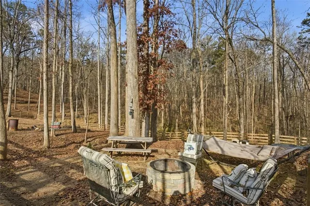 a view of outdoor space with garden