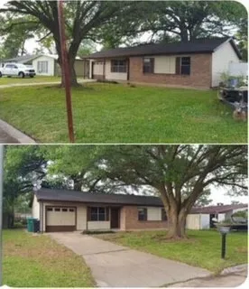 front view of a house with a yard