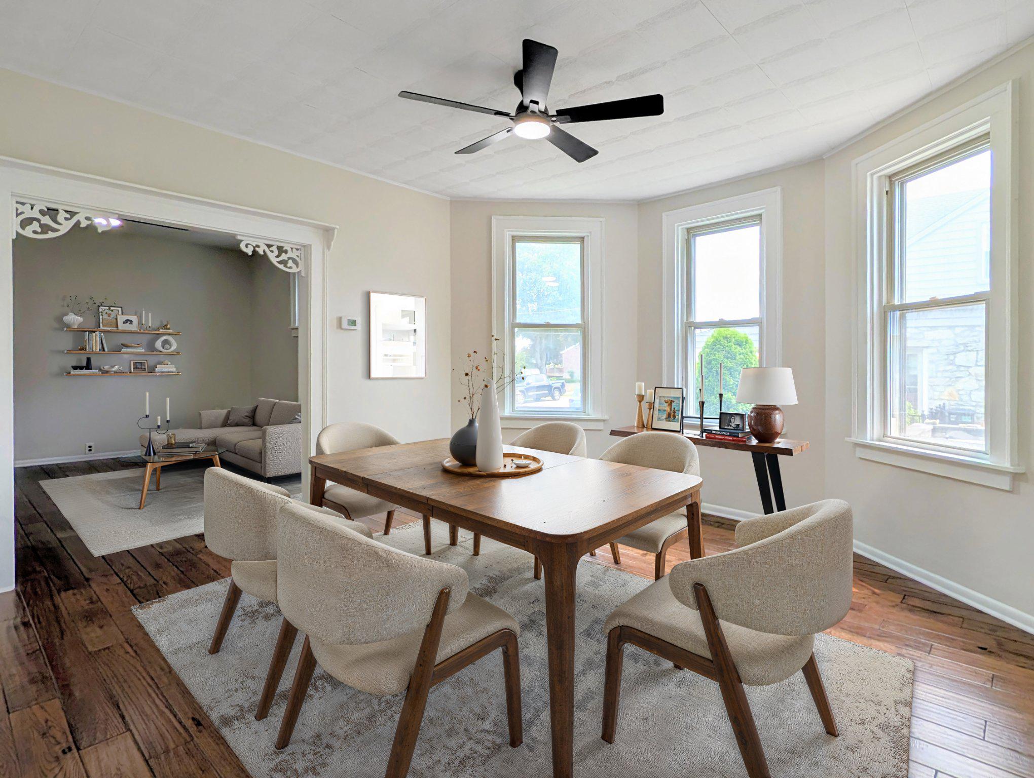 611 Rutledge Avenue Folsom, PA 19033 - Photo 8 of 31 Dining room with beautiful windows AI generated