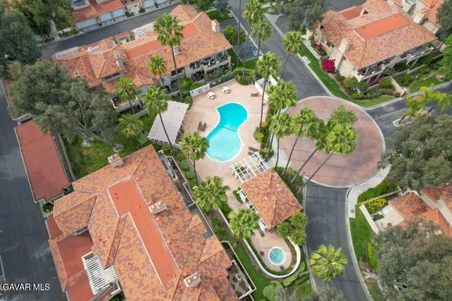 an aerial view of a house