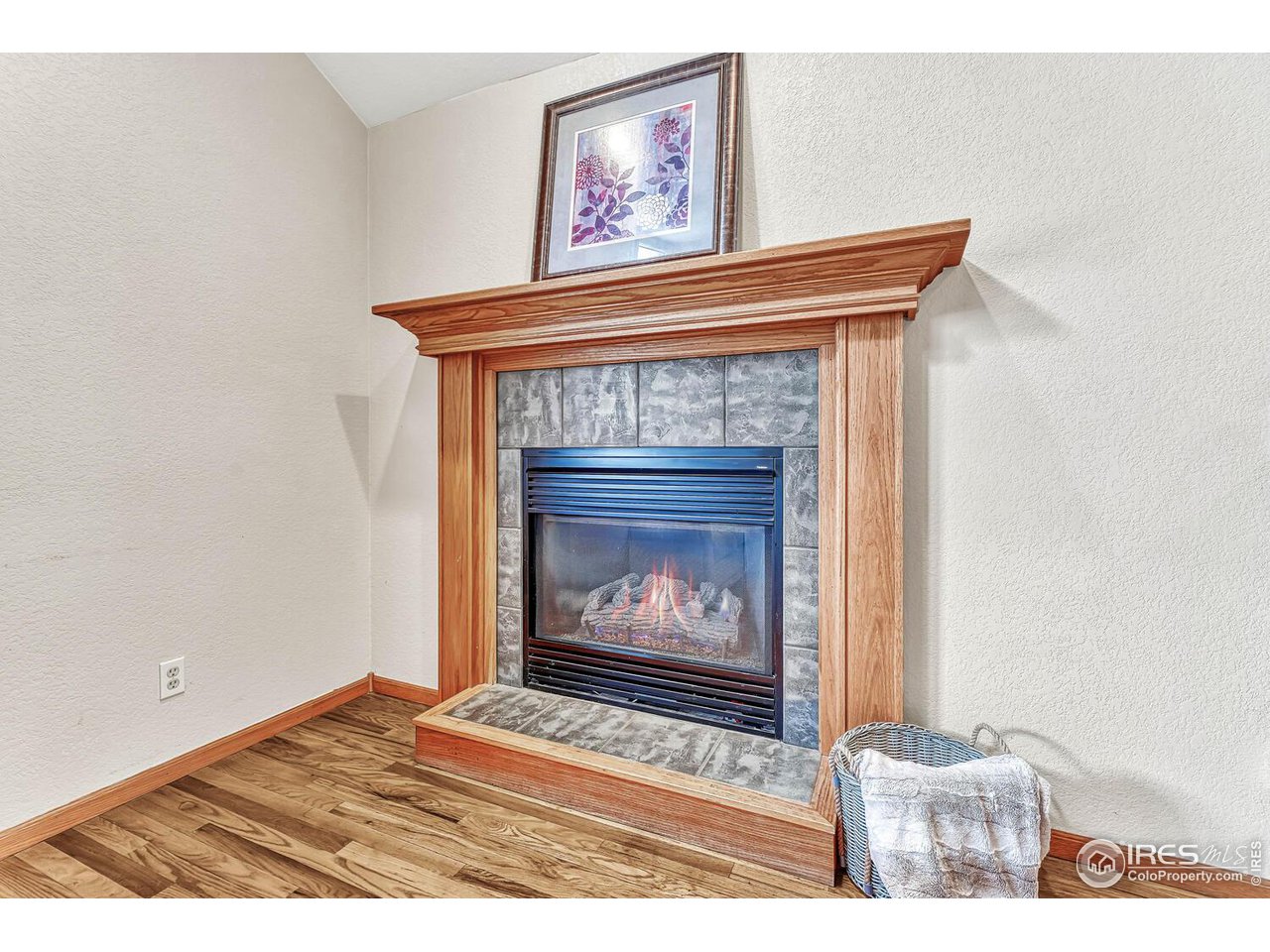 Gas fireplace in the living room for those chilly Colorado nights.