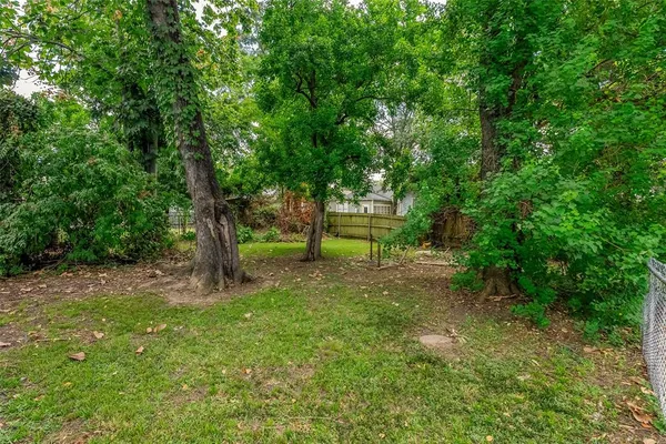 a view of a yard with a tree