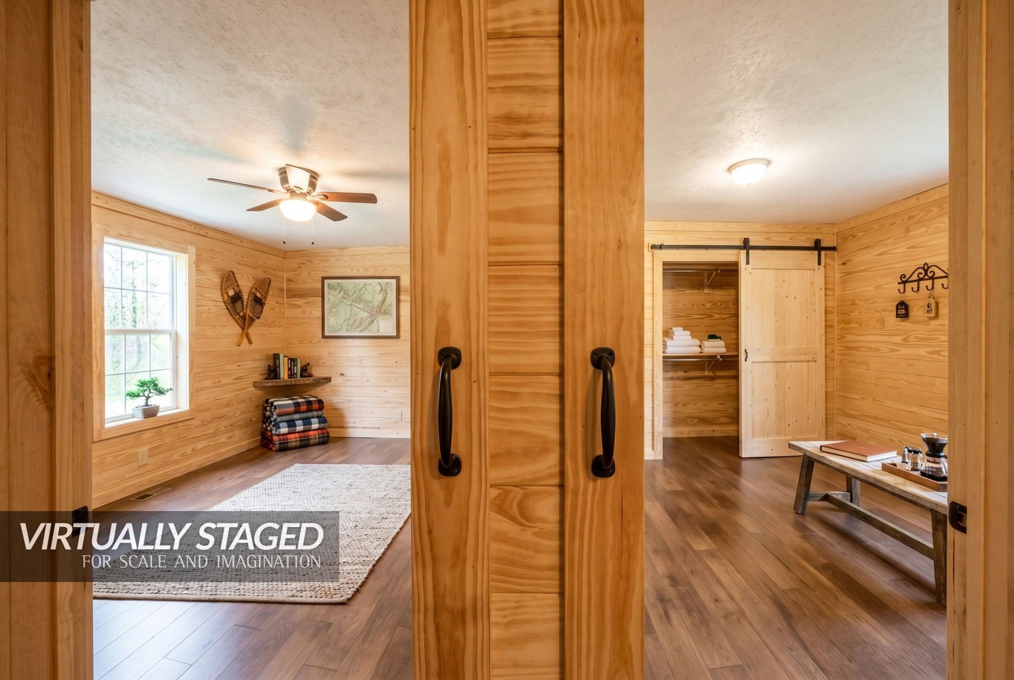 292 Harmony Road Gainesboro, TN 38562 - Photo 52 of 61 a view of a hallway with wooden floor and a bathroom
