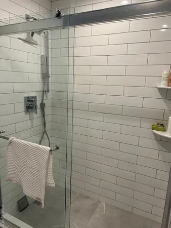 a bathroom with a shower