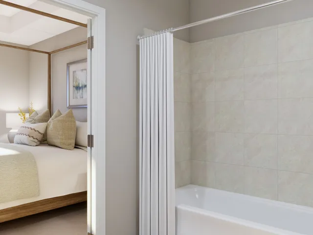 a bedroom with a bed and a closet