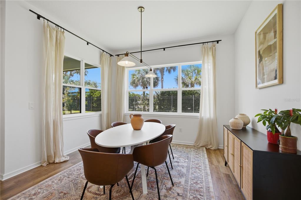 13816 Sharp Hawk Drive Riverview, FL 33569 - Photo 15 of 76 a dining room with furniture potted plants and wooden floor
