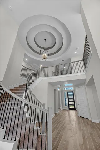 a view of entryway with wooden floor