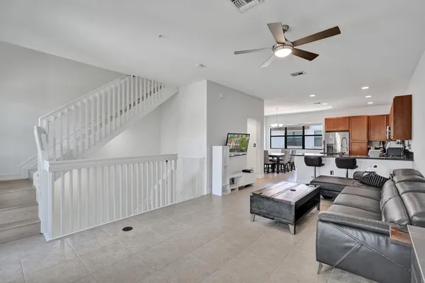 a living room with furniture