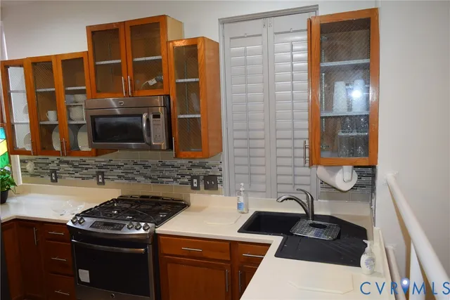 a bedroom with a bed and a closet