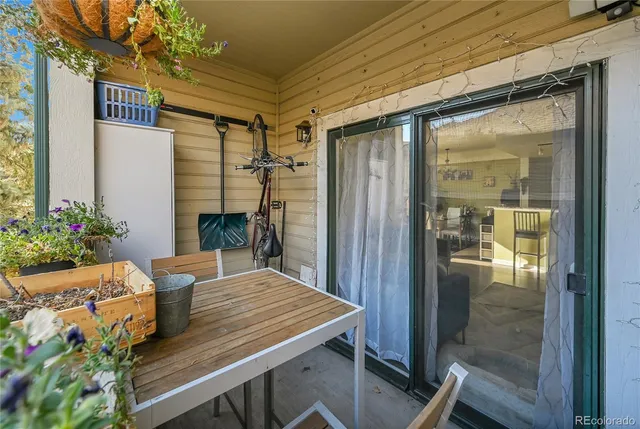 a outdoor space with furniture