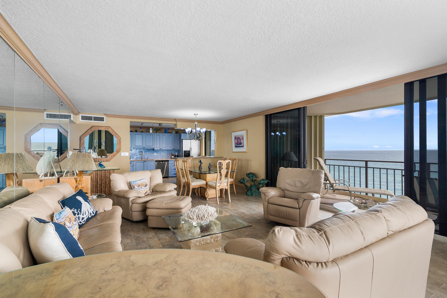 3009 South Ocean Boulevard, Unit 901 Highland Beach, FL 33487 - Photo 21 of 44 a living room with furniture and large windows