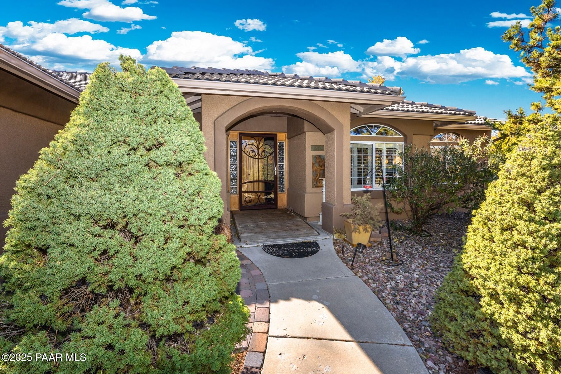 a front view of a house