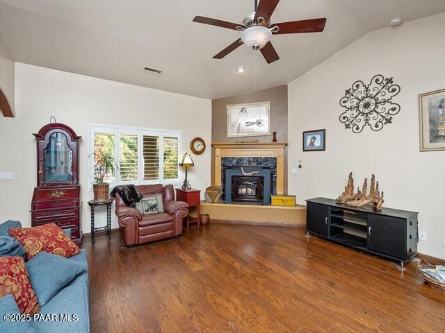 1614 Eagle Mountain Drive Prescott, AZ 86301 - Photo 3 of 8 a living room with furniture and a fireplace