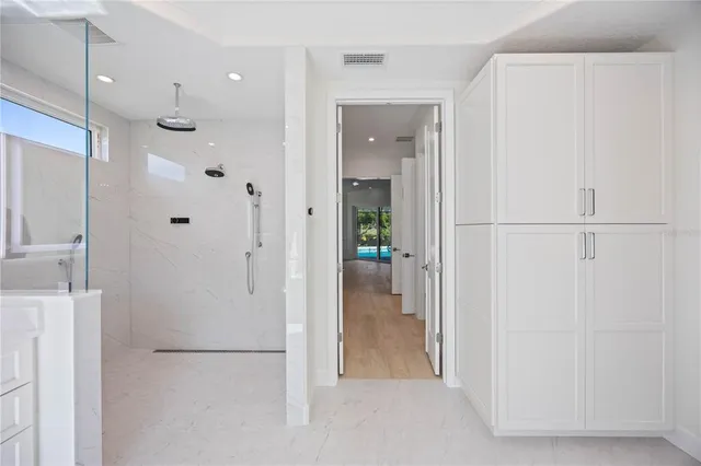 a bathroom with a shower