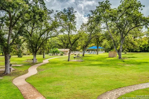 a view of an outdoor space and swimming pool