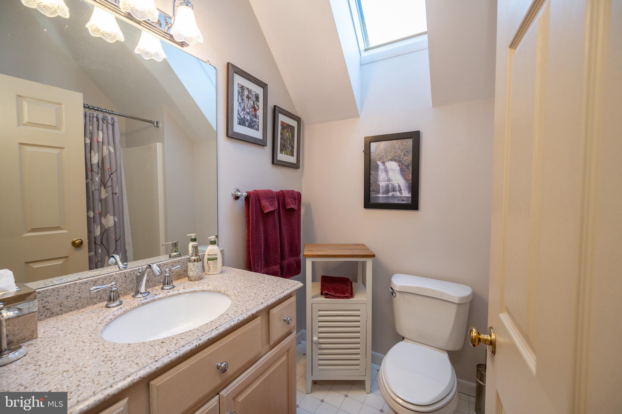 59 Glenview Road Swanton, MD 21561 - Photo 39 of 85 a bathroom with a granite countertop toilet sink and mirror