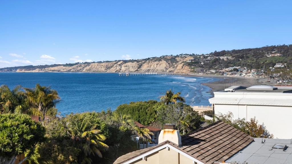 a view of a lake with a mountain in the background
