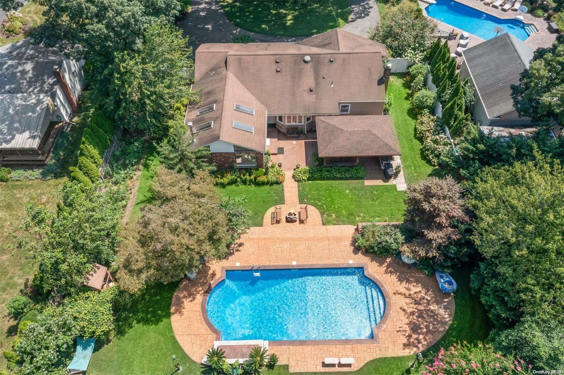 an aerial view of a house