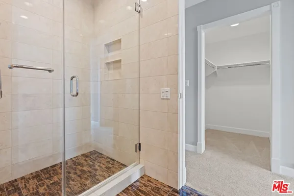 a bathroom with a shower