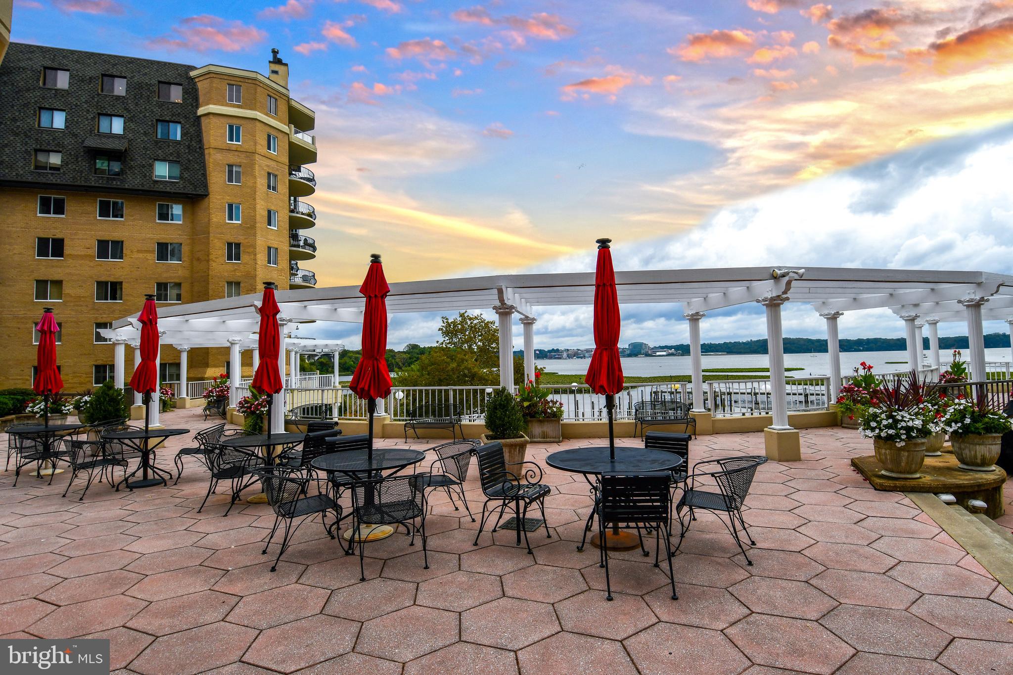 1250 South Washington Street, Unit 816 Alexandria, VA 22314 - Photo 37 of 58 Patio overlooks the Potomac & Pool!