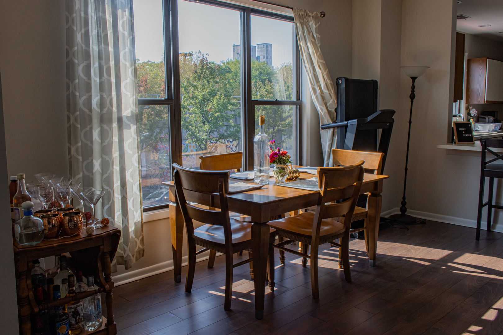 440 North Racine Avenue, Unit 2 Chicago, IL 60642 - Photo 7 of 20 a view of a dining room with furniture window and wooden floor