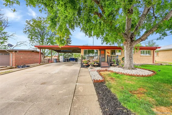 a view of a swimming pool with a patio