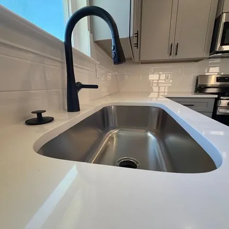 a close view of sink and tap