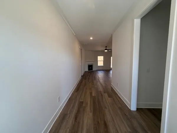 a view of a hallway from a hallway