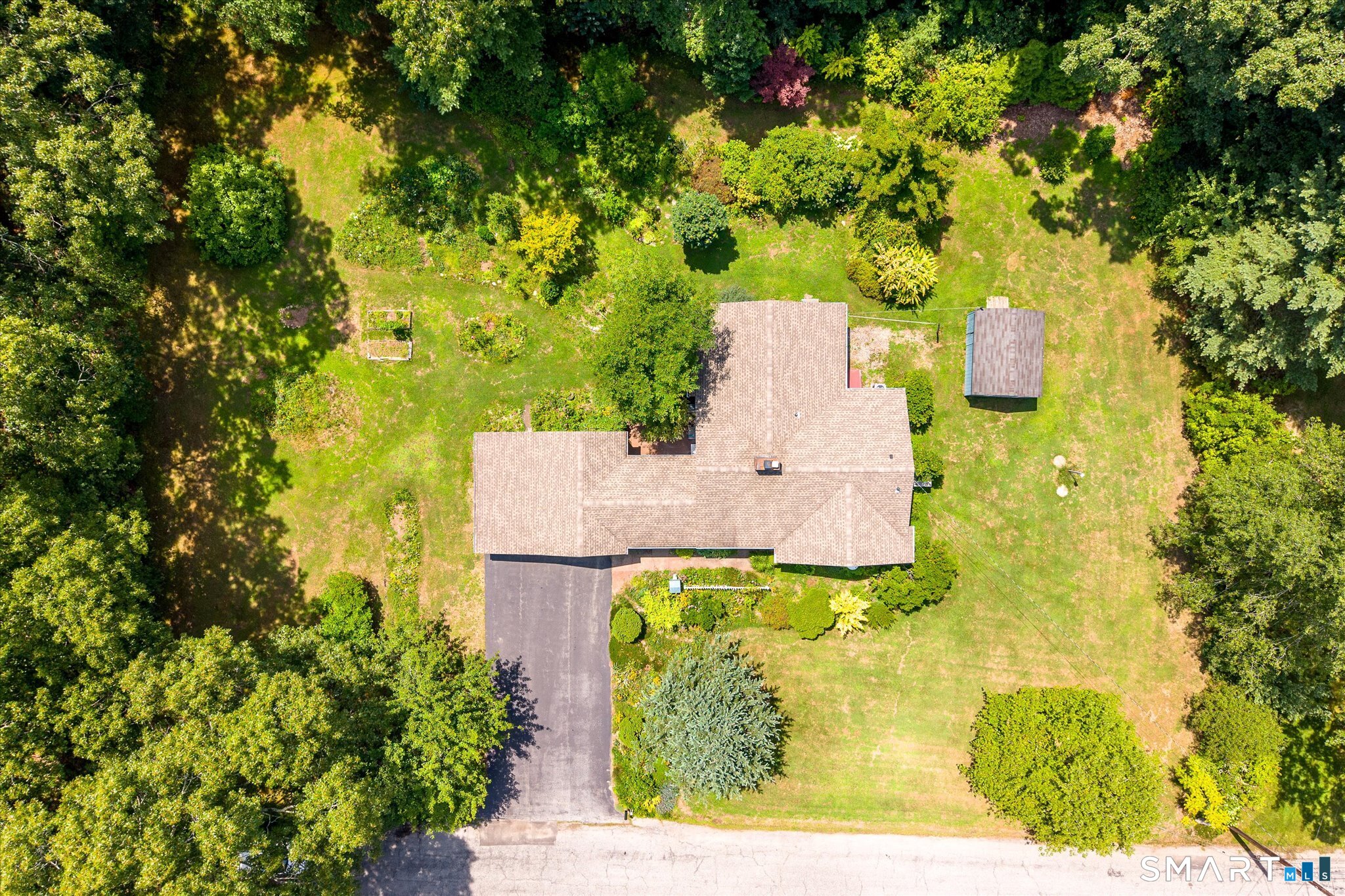 19 Beckwith Street Killingly, CT 06239 - Photo 37 of 39 an aerial view of a residential houses with yard