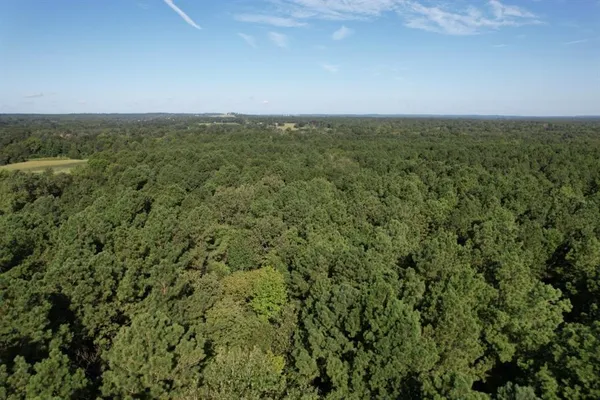 a view of a lake with green space