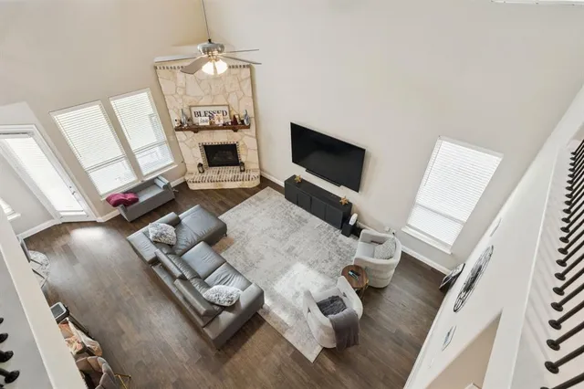 a spacious bedroom with furniture and a couch