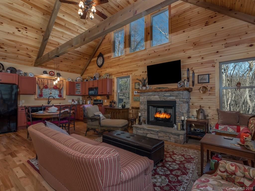 2189 Judes Gap Road Mill Spring, NC 28756 - Photo 4 of 22 a living room with furniture a flat screen tv and a fireplace