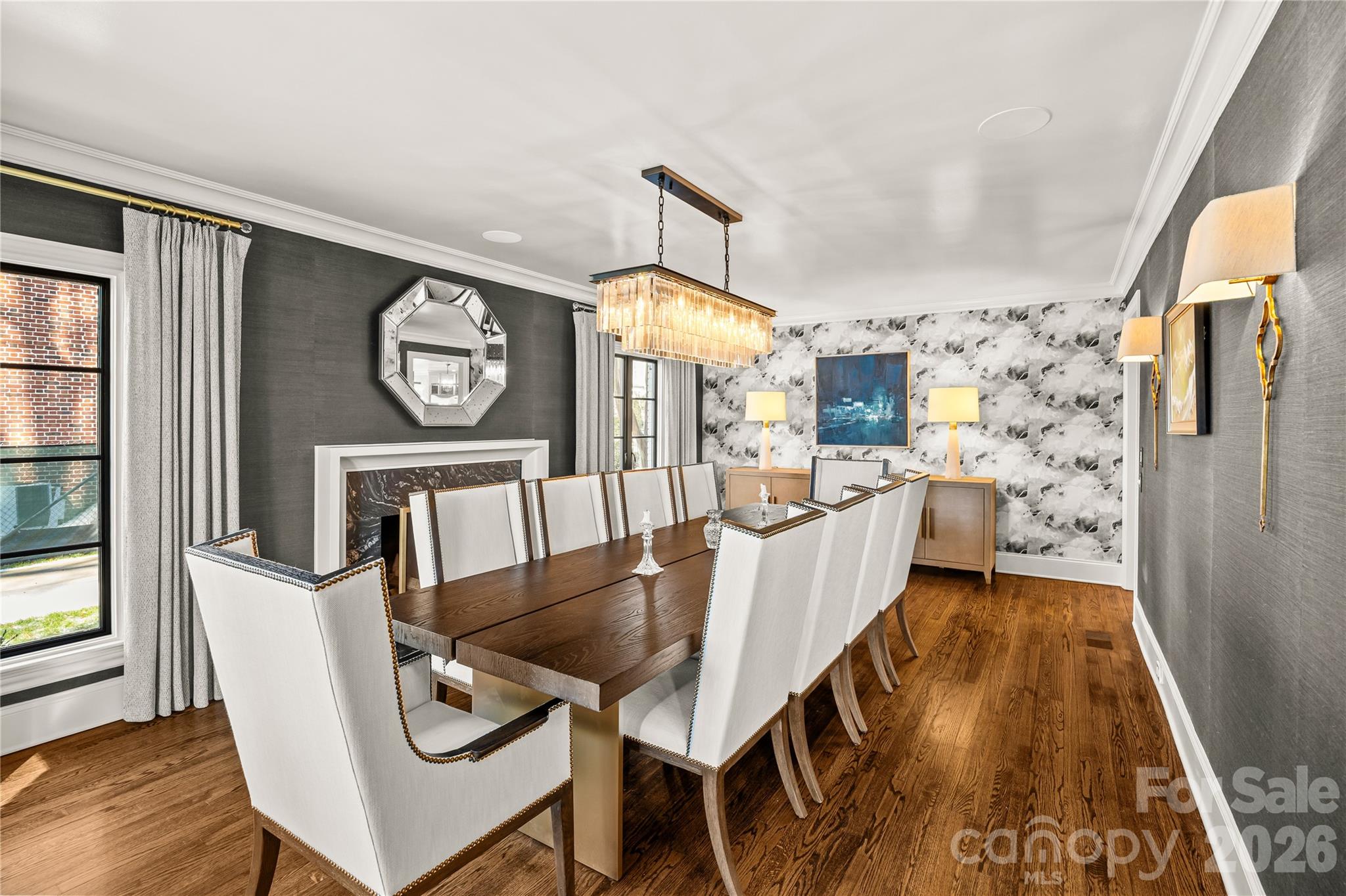 1935 Queens Road West Charlotte, NC 28207 - Photo 11 of 48 a dining room with furniture a rug and wooden floor