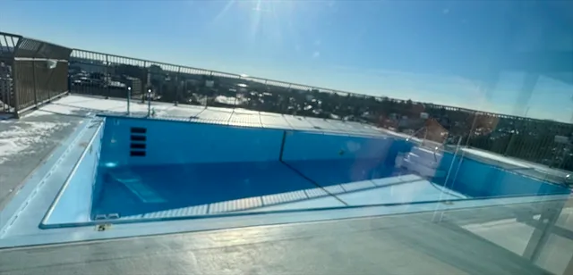 a view of a balcony with an outdoor space