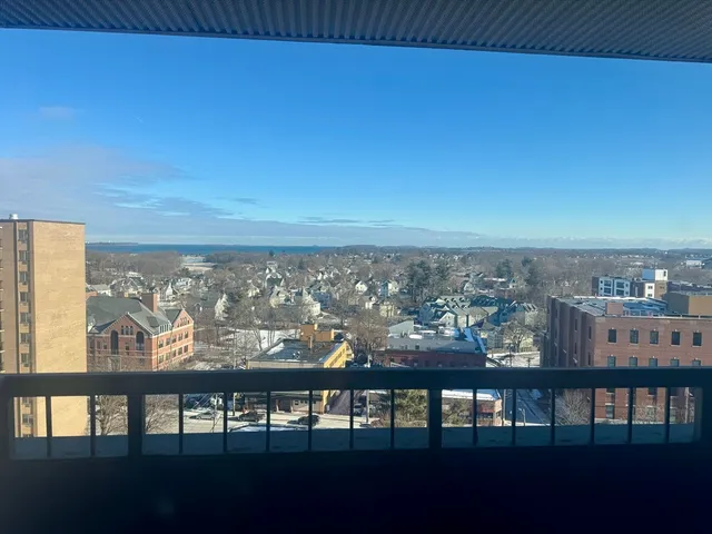 a view of a city from a balcony