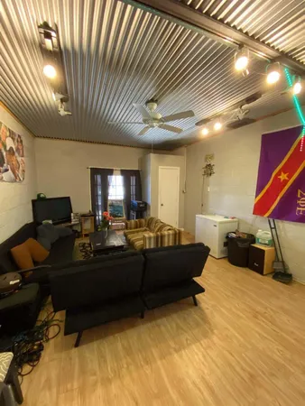 a living room with furniture