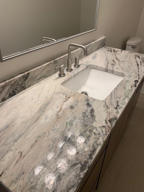 326 West Main Street, Unit 1 Lebanon, TN 37087 - Photo 13 of 63 a bathroom with a granite countertop sink and a mirror