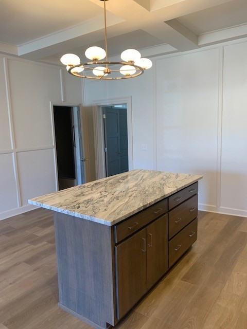 326 West Main Street, Unit 1 Lebanon, TN 37087 - Photo 9 of 63 a room with kitchen island a chandelier stainless steel appliances and wooden floor