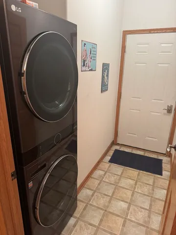 a bed room with a bed and furniture