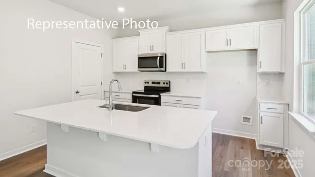 a kitchen with a sink a stove and refrigerator