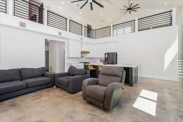 a living room with furniture