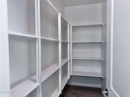 a storage room with empty racks