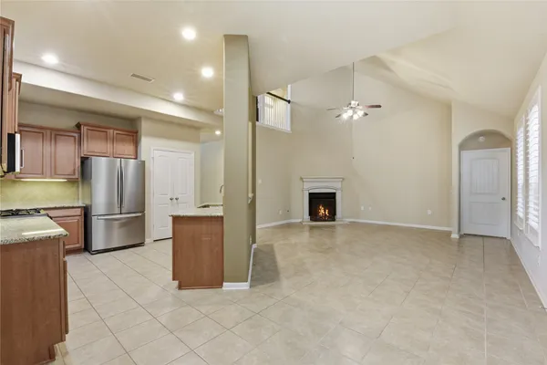 a view of a kitchen with a sink
