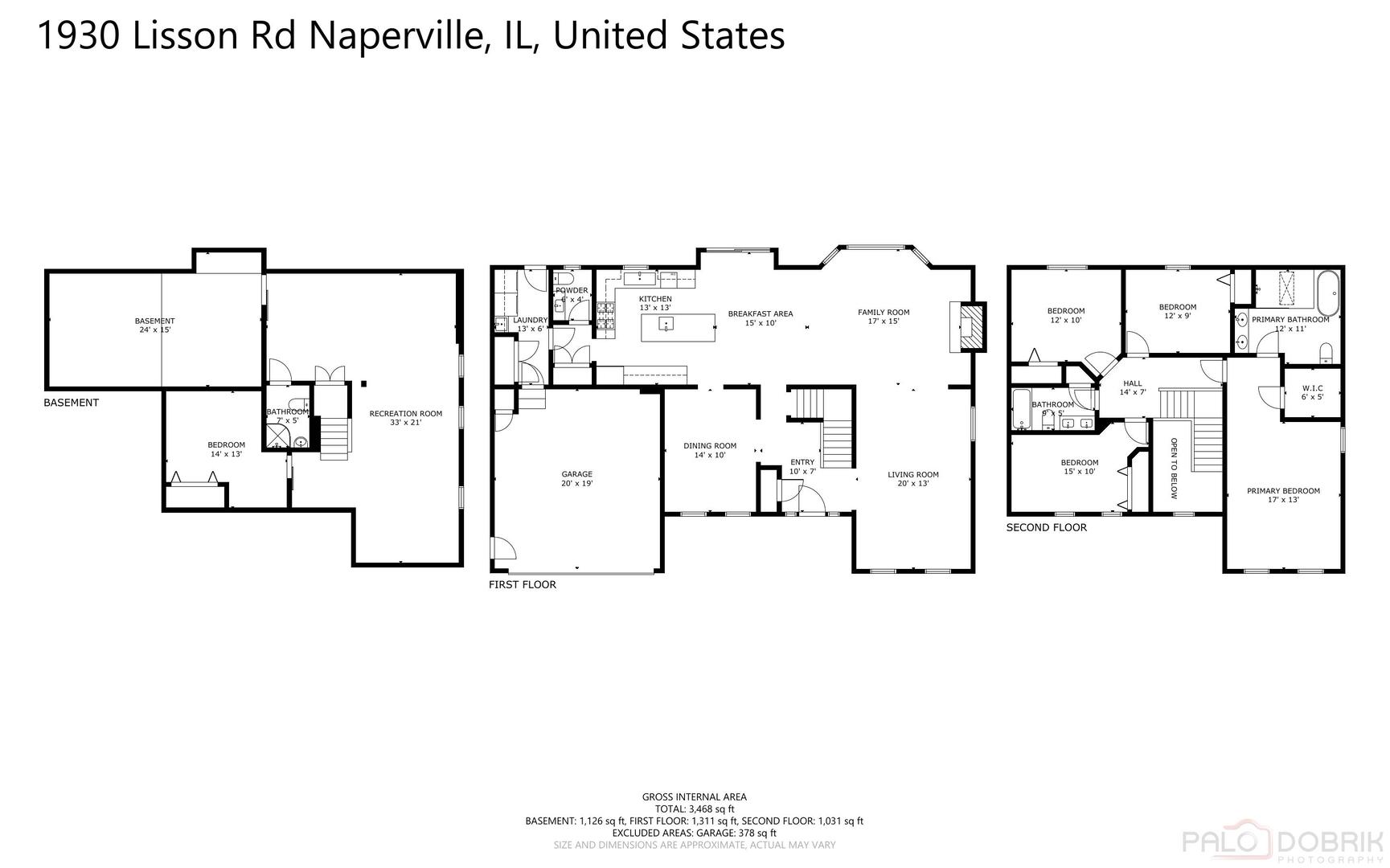 1930 Lisson Road Naperville, IL 60565 - Photo 32 of 32 a picture of a floor plan