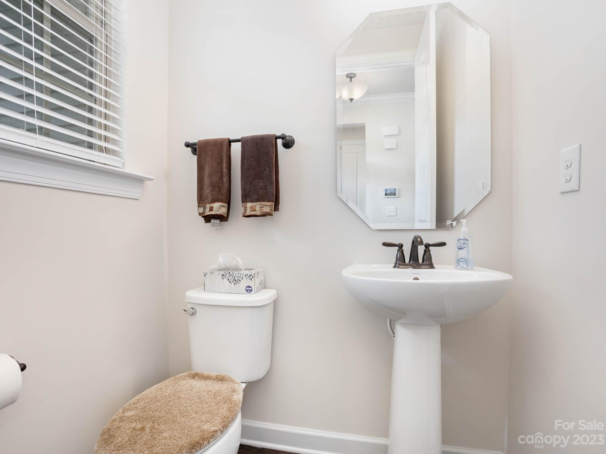 5688 Garrow Glen Road Charlotte, NC 28278 - Photo 10 of 30 a bathroom with a toilet sink and mirror