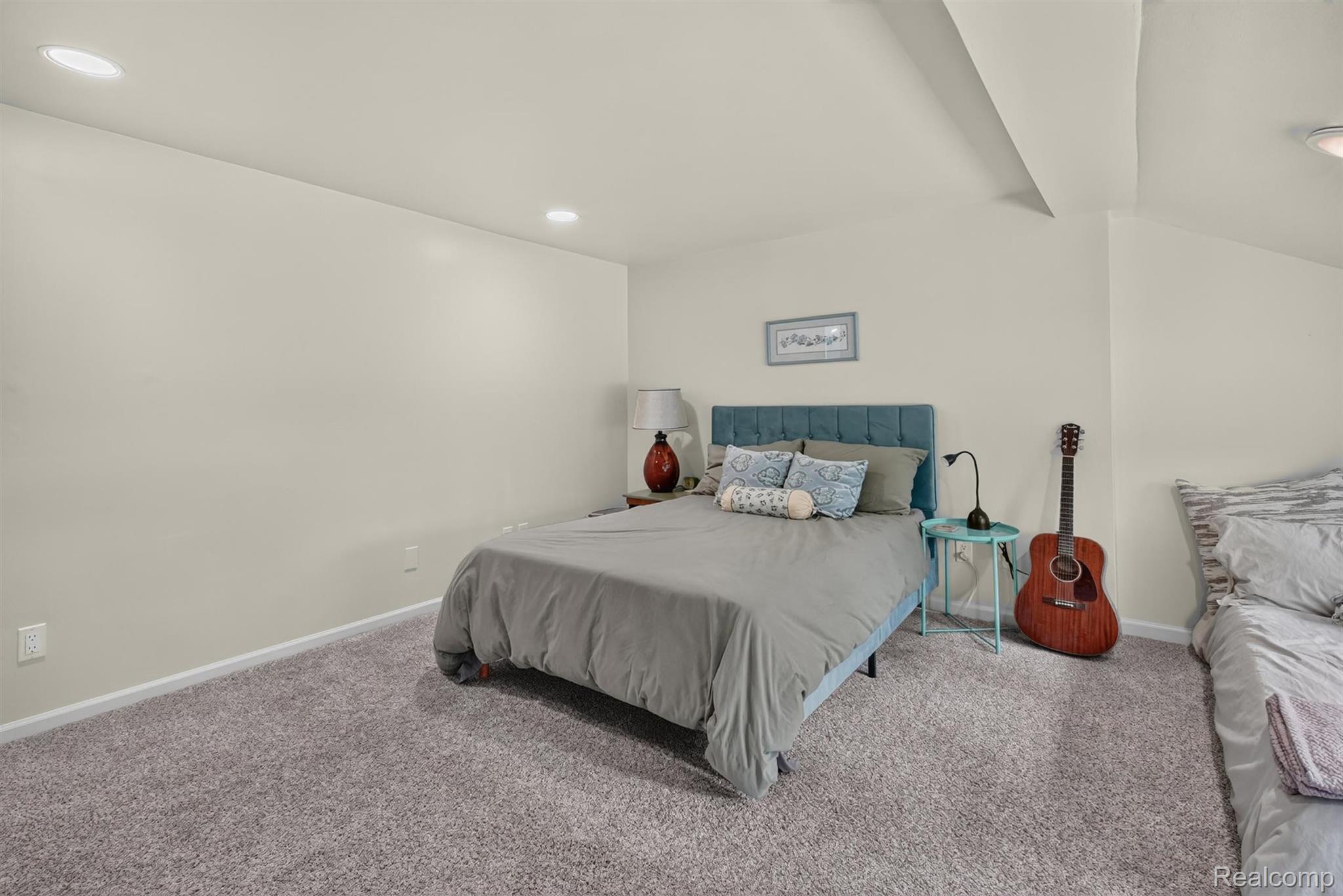 9319 Faussett Road Fenton, MI 48430 - Photo 36 of 70 Recessed lighting, sloped ceiling, light-toned walls, and grey carpet flooring