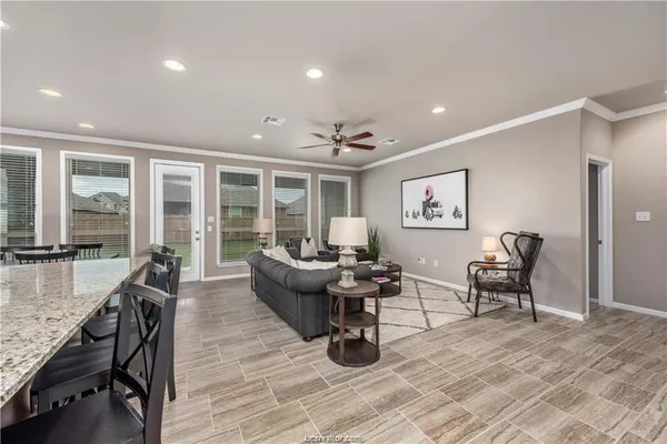 a living room with furniture